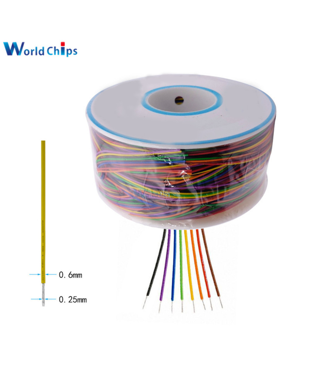 Wrapping Wire 250M 30 Awg B-30-1000 8 Color Awg30 Cable Breadboard Jumper Colored Insulation front-0