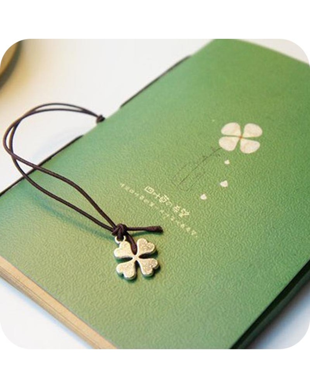 Lucky Clover Kraft Paper Rope Binding Note Book Blank Horizontal Note Memo Pad Student Message Pasted Notepad front-0