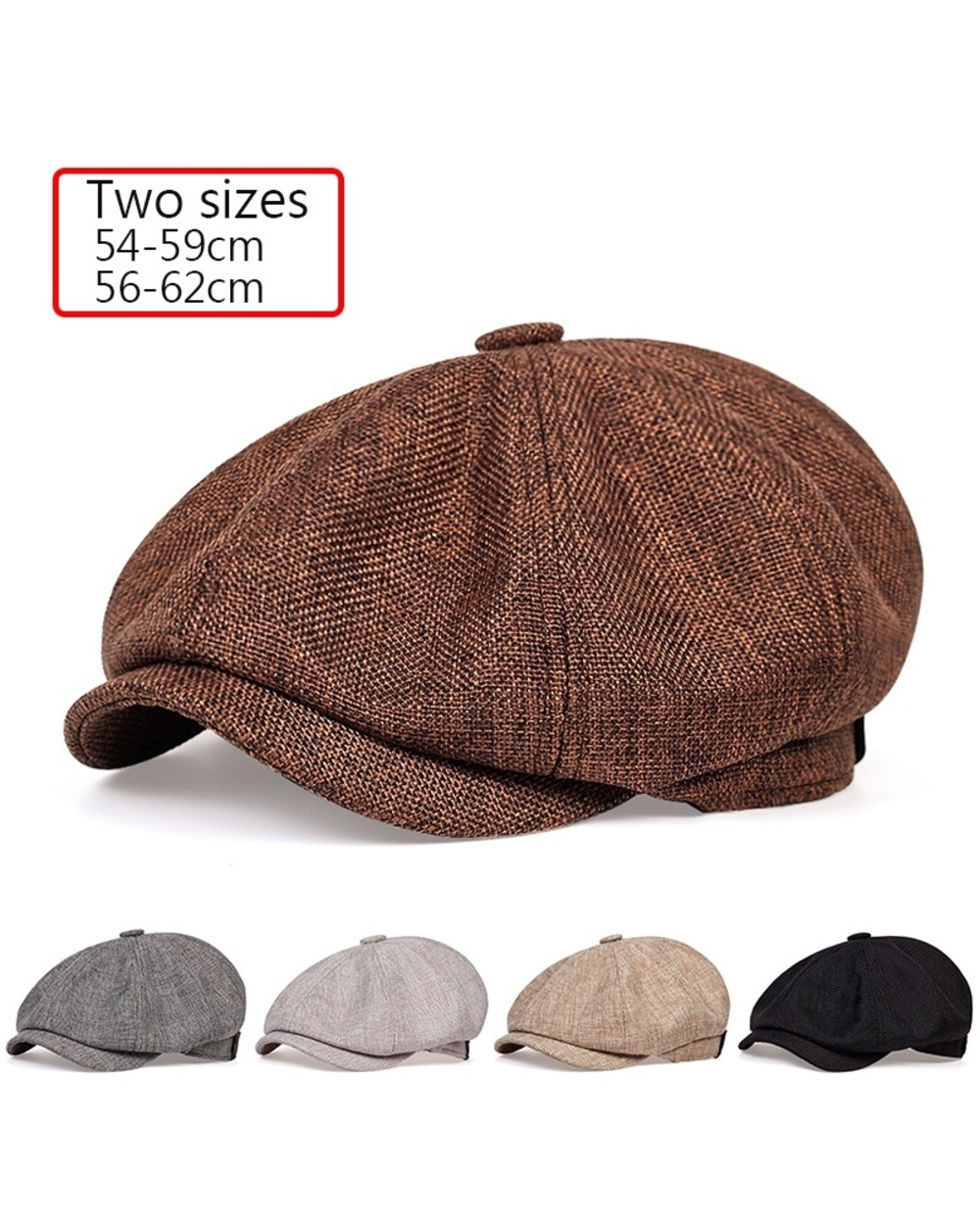 Casual newsboy hat spring and autumn retro beret hat wild casual hats unisex wild octagonal cap front-0