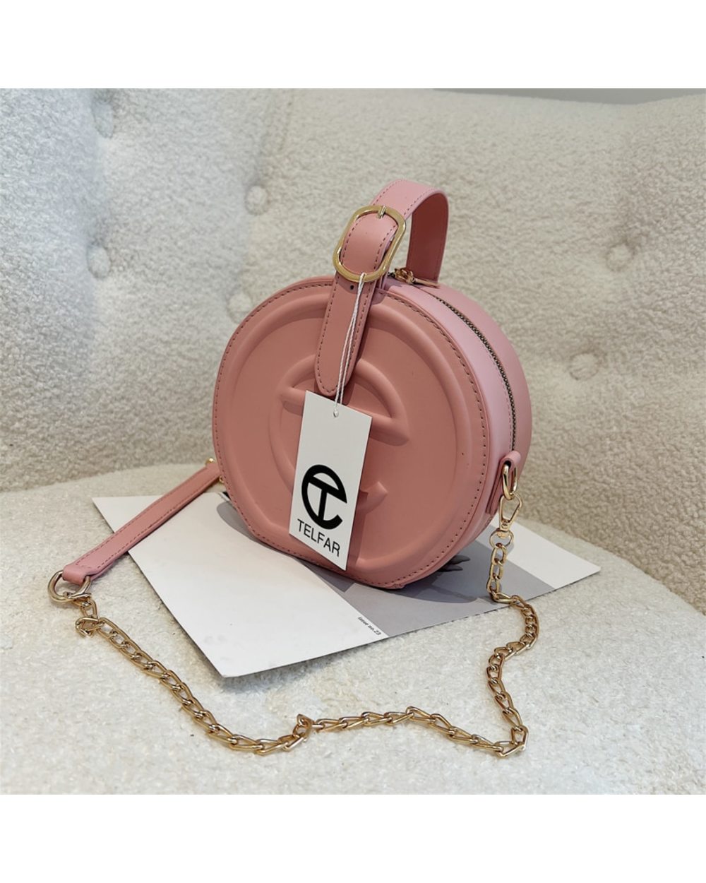 Round Handbag Fashion Messenger Shoulder Bags For Women 2019 Crossbody Bag Handle Purse Telfaring Bag front-3