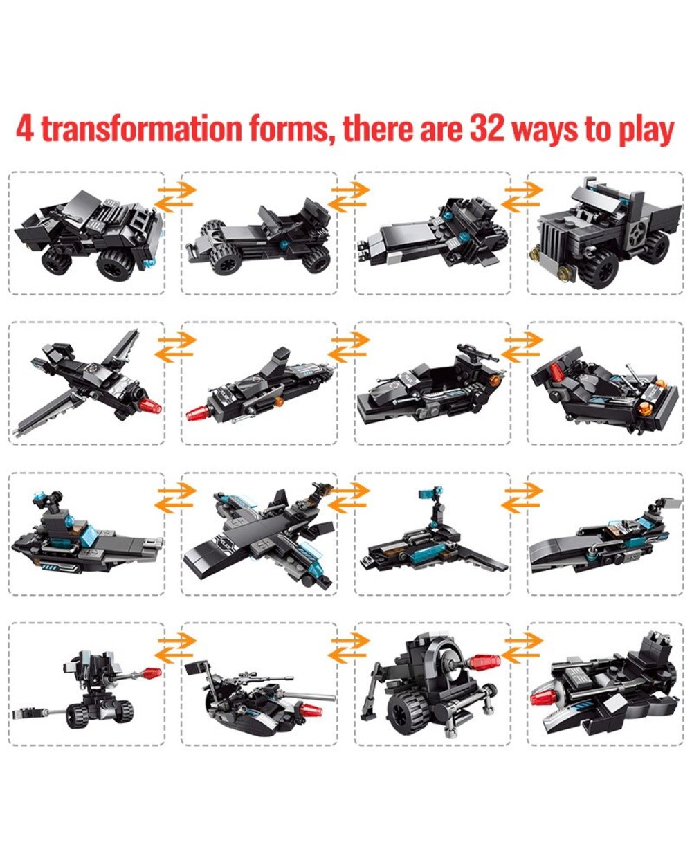 City Police Station Technical Car Motorcycle Building Blocks SWAT Team Weapons Truck Ship Robot Bricks Toys Sets front-4