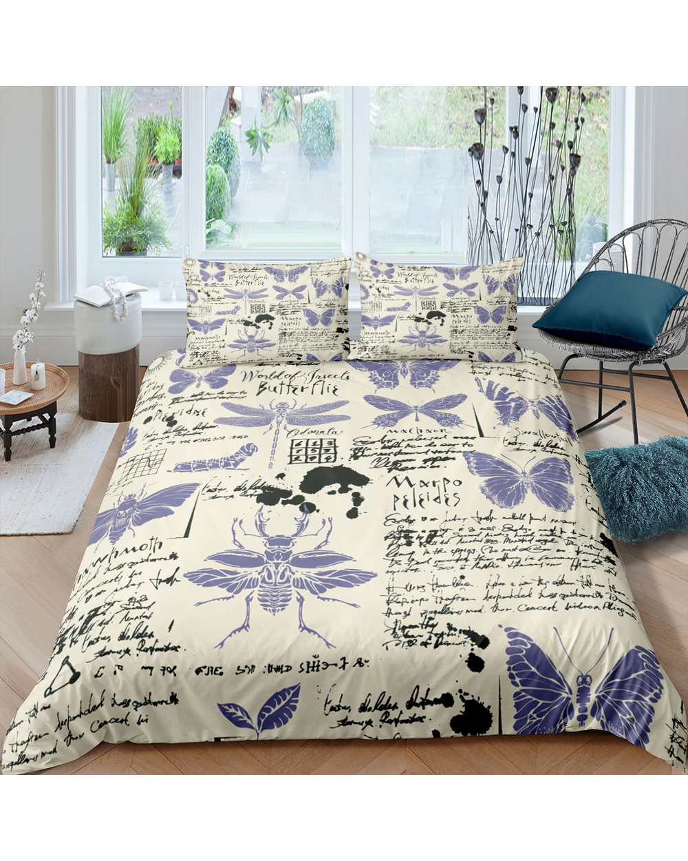 Death Moth Bedding Set Butterfly Modern 3D Print Comforter Luxury Queen King Single Size Duvet Cover Set Home Decor Geo front-1