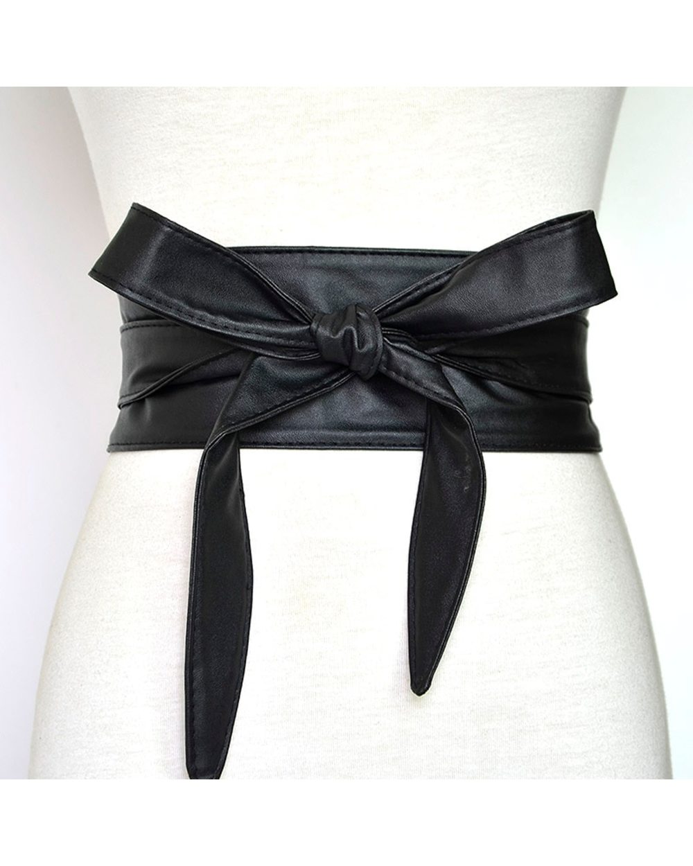 Zly 2021 Women Lace Up Belt New Bowknot Belts Longer Wide Bind Waistband Ties Bow Ladies Dress Decoration Fashion Pu Me front-5