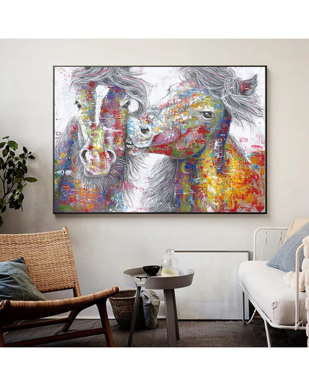 Horses Graffiti Art Posters and Prints Canvas Paintings Wall Art Pictures for Living Room Decor front-1