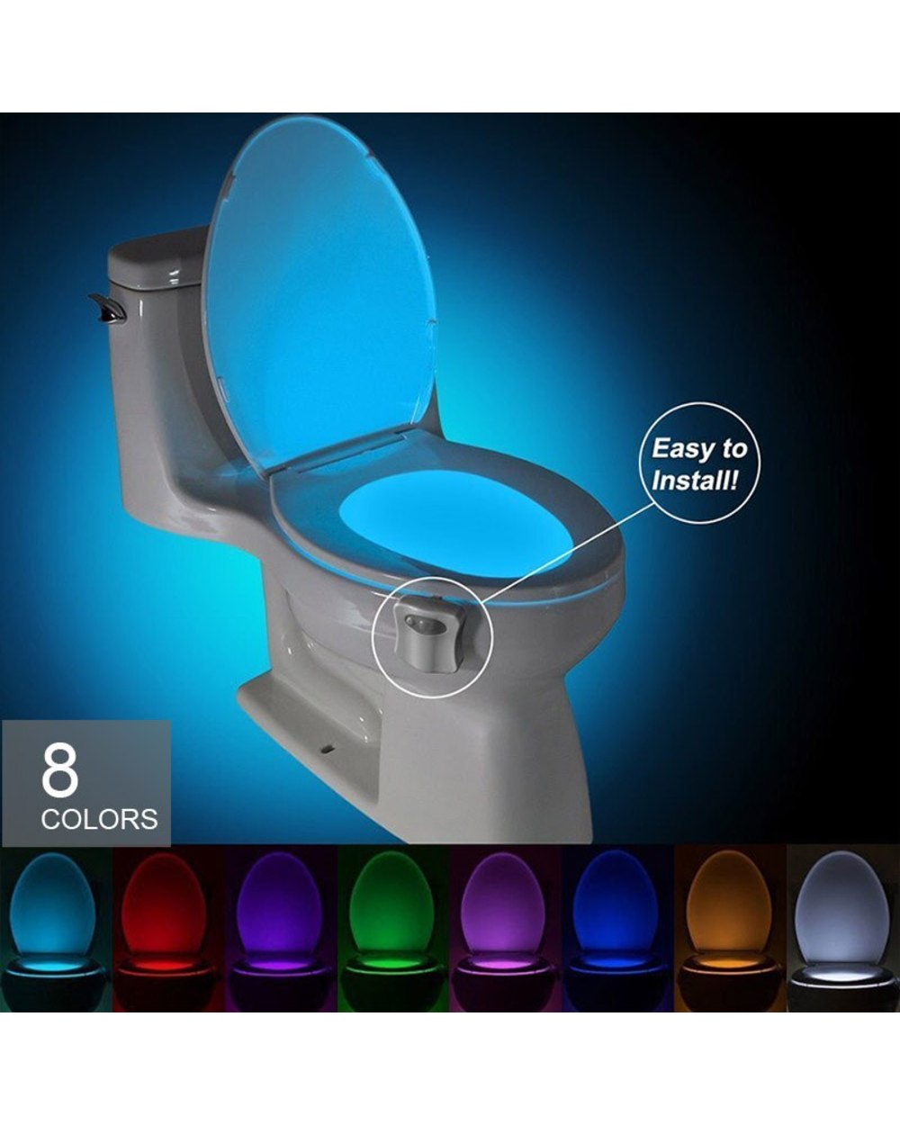 16/8 Color Backlight For Toilet Bowl Wc Toilet Seat Lights With Motion Sensor Smart Bathroom