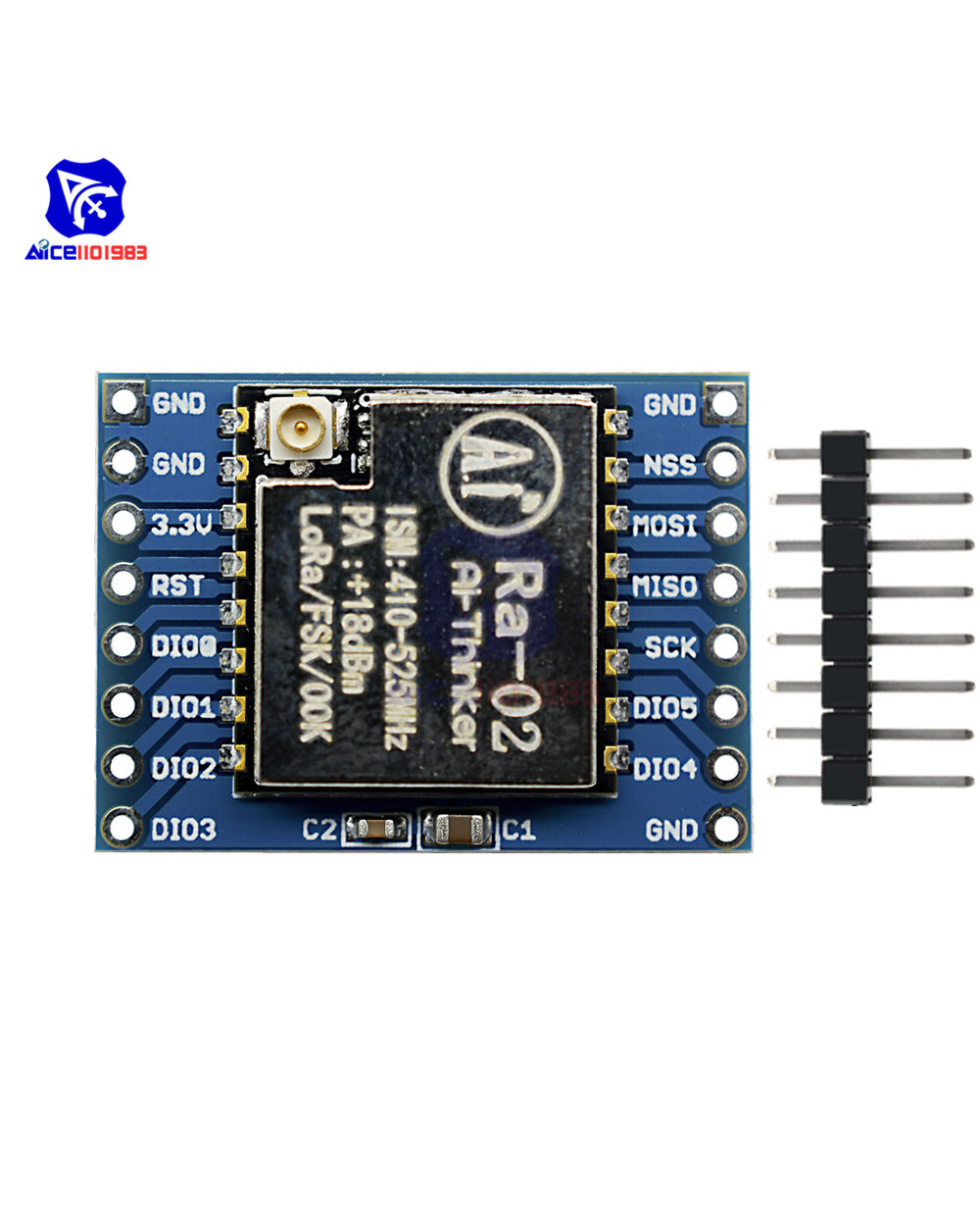 Diymore 433Mhz Sx1278 Lora Module 433M 10Km Ra-02 Wireless Spread Spectrum Transmission Board 2.4G Ipx Antenna For Sma front-2