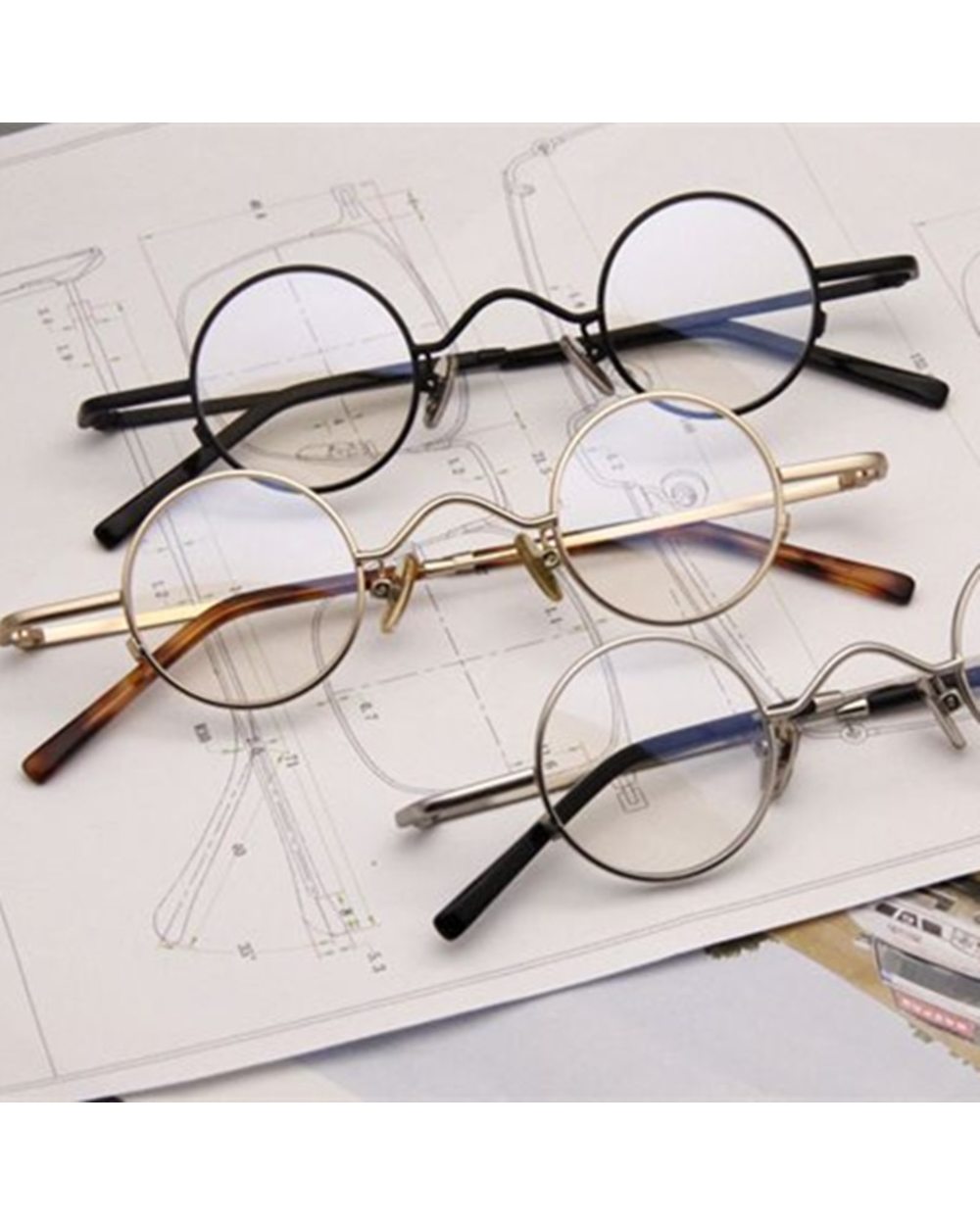 Betsion Super Small 34Mm Round Eyeglass Frames Women Men Reading Glasses Optical Glasses Retro Reading Mirror Eyewear front-5