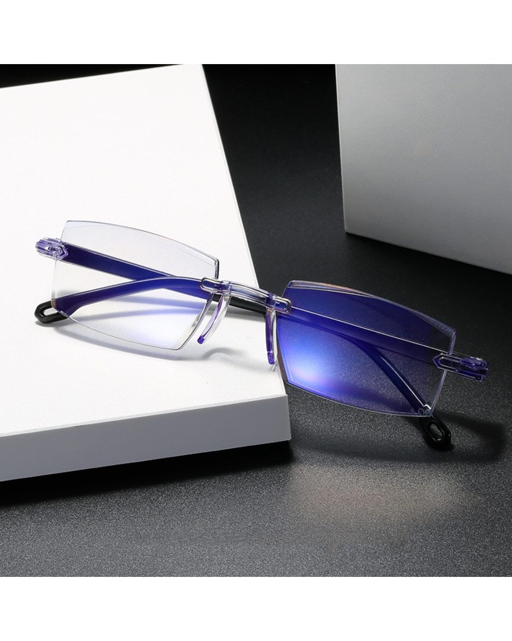 Reading Glasses 0 -1.0 To -4.0 Myopia Glasse Rimless Anti Blue Light Men Myopia Glasses Frameless Nearsighted Eyeglasse front-2