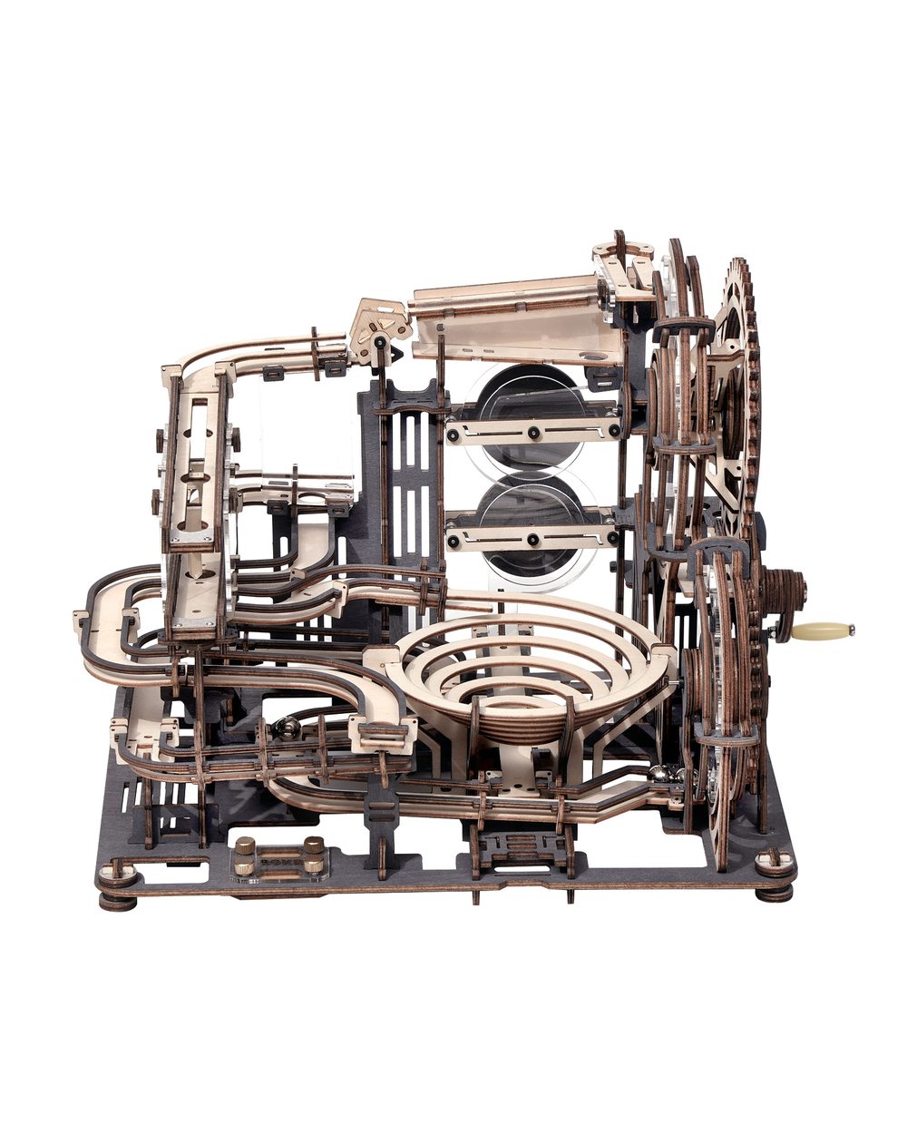ROKR Marble Night City 3D Wooden Puzzle Games Assembly Waterwheel Model Toys for Children Kids Birthday Gift front-2