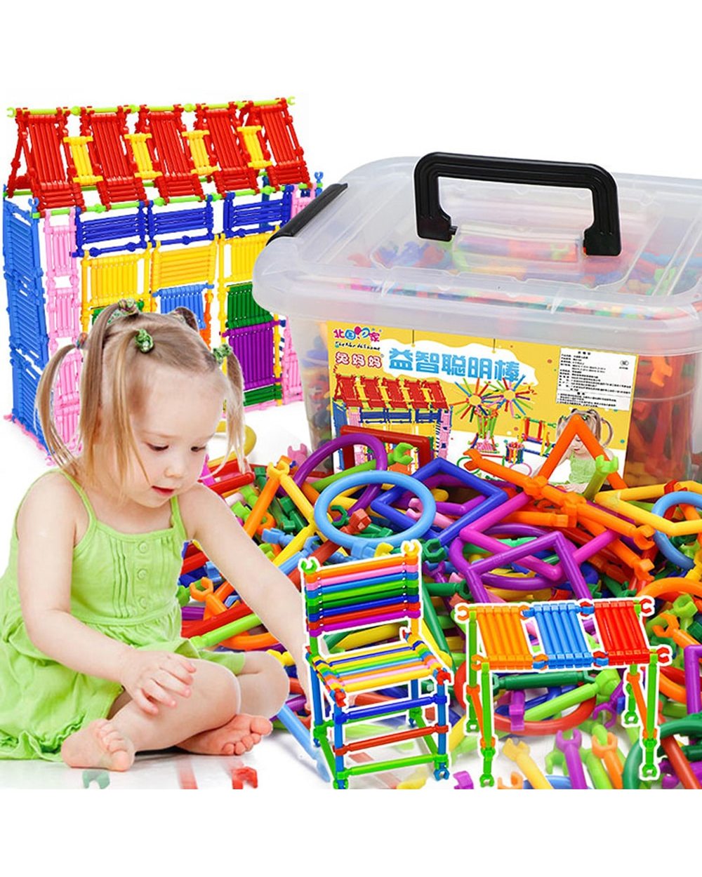 500pcs DIY Creative Intelligence Sticks Blocks Magic Wand Magnetic Designer Construction Set Plastic Model & Building front-1