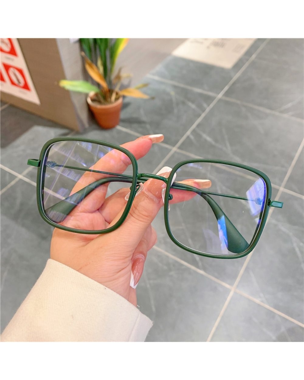 Blue Light Glasses Blue Light Glasses Man And Women Pink Wine Black Square Frame Eyeglasses Fashion Vision Spectacles front-0