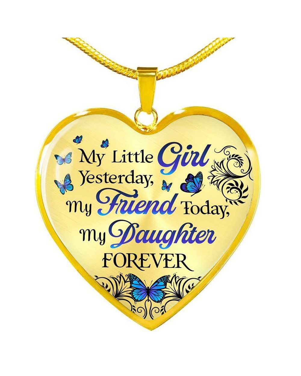 I Used To Be His Angel and Now He Is Mine Heart Pendant Necklace front-5