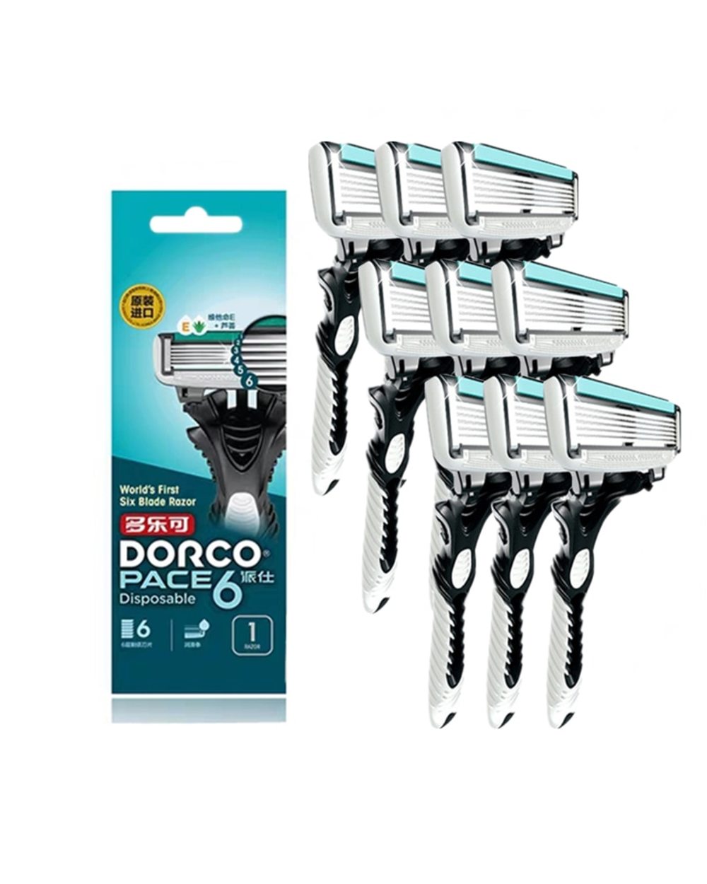 9Pc High Quality Original Dorco Razor Blades Shaver Machine 6-Layer Stainless Steel Safety Razor For Men Beard Care Hai front-0