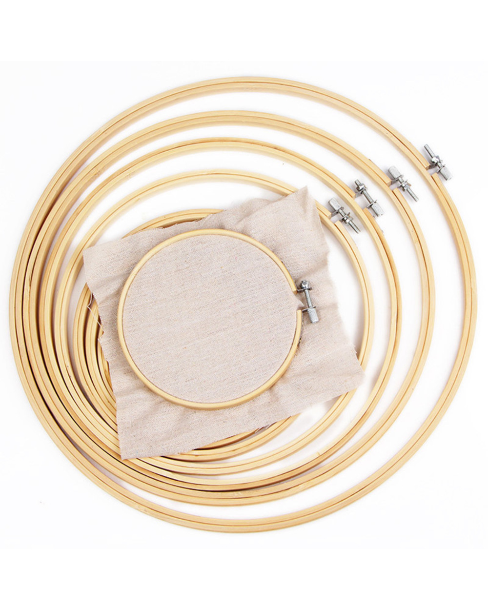 1 Pcs Embroidered Stretch Embroidery Hoops Tool Embroidery Cross-Stitch Wooden Frame Hoop Circle Embroidery Shed Diy H front-0