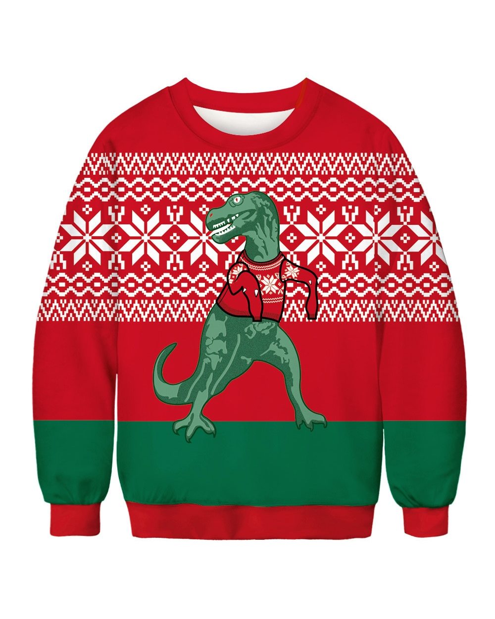 Ugly Christmas Sweaters Jumper Tops New 3D Dinosaur Print Men Women Xmas Pullover Sweatshirt Autumn Christmas Sweater front-1