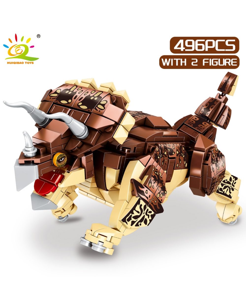 Jurassic Indominus Rex Dinosaur World Model Building Blocks City Triceratops Velociraptor Dino Park Bricks Children Toy front-3