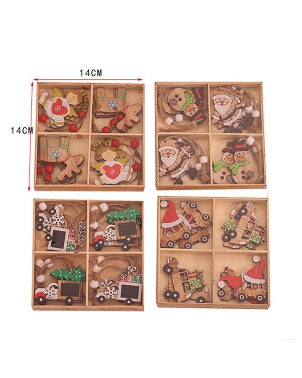 12Pcs Navidad 2021 Christmas Tree Decorations New Year 2022 Craft Wooden Ornaments Christmas Decorations Xmas Noel Gift front-4