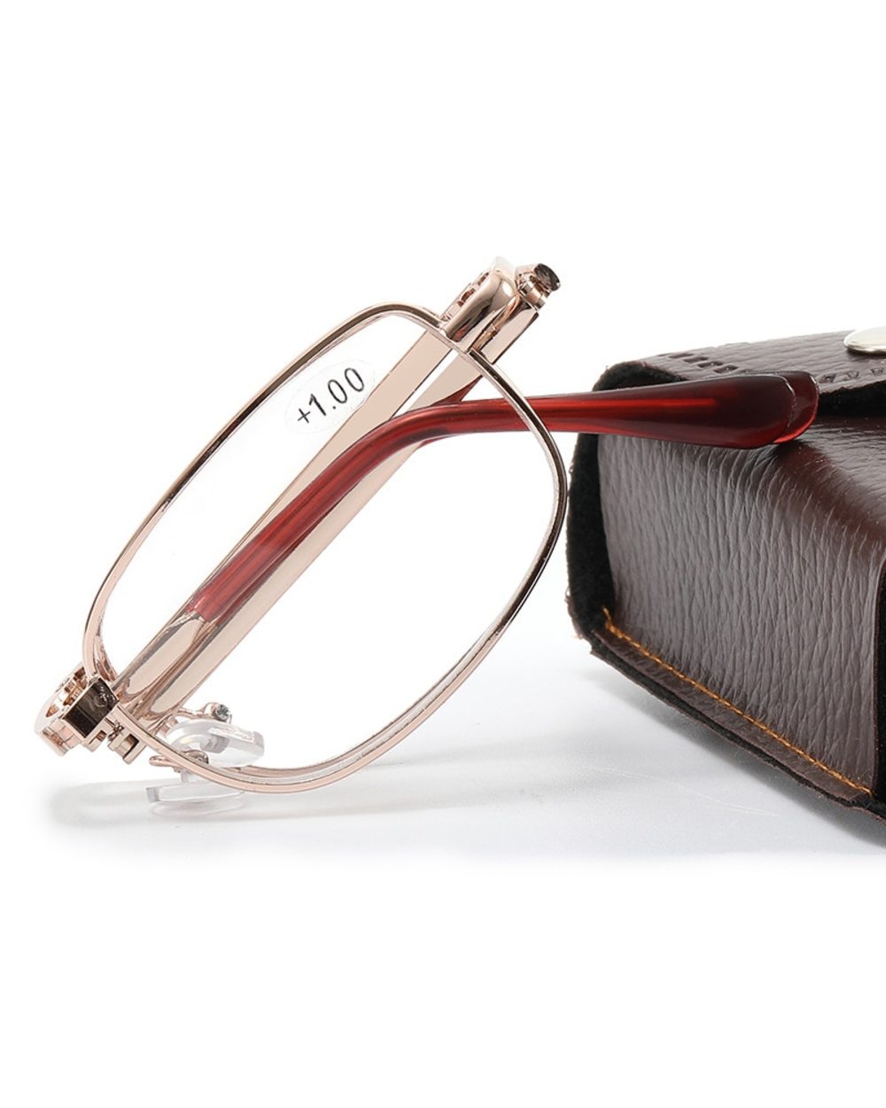 Reading Glasses Men Women Folding Spectacles Spectacles Frame Tr Glasses +1.0 +1.5 +2.0 +2.5 +3.0 +3.5 +4.0 With Leathe front-0