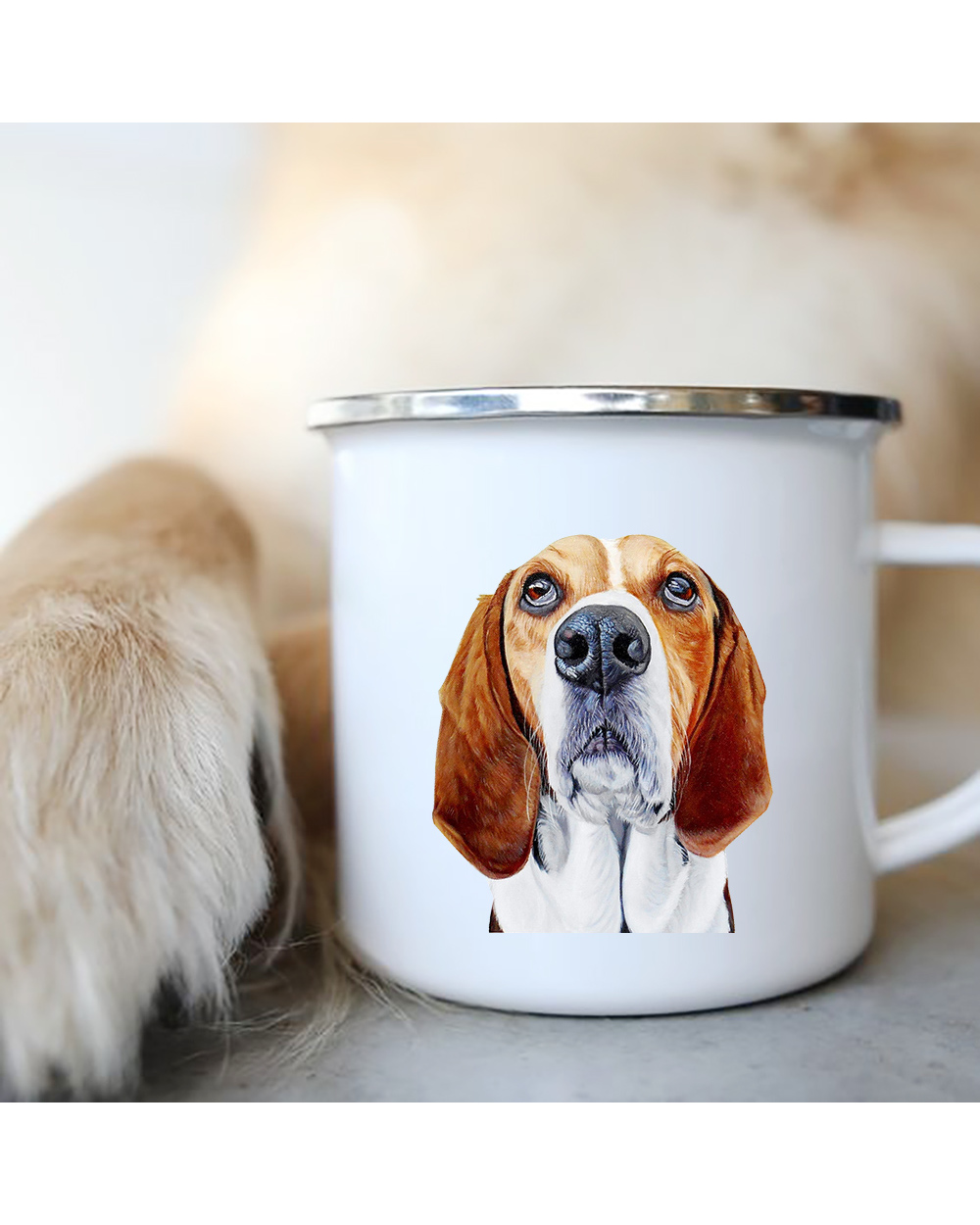 Cartoon Dog Enamel Coffee Tea Mugs Camping Water Mug Best Friend Gifts front-3