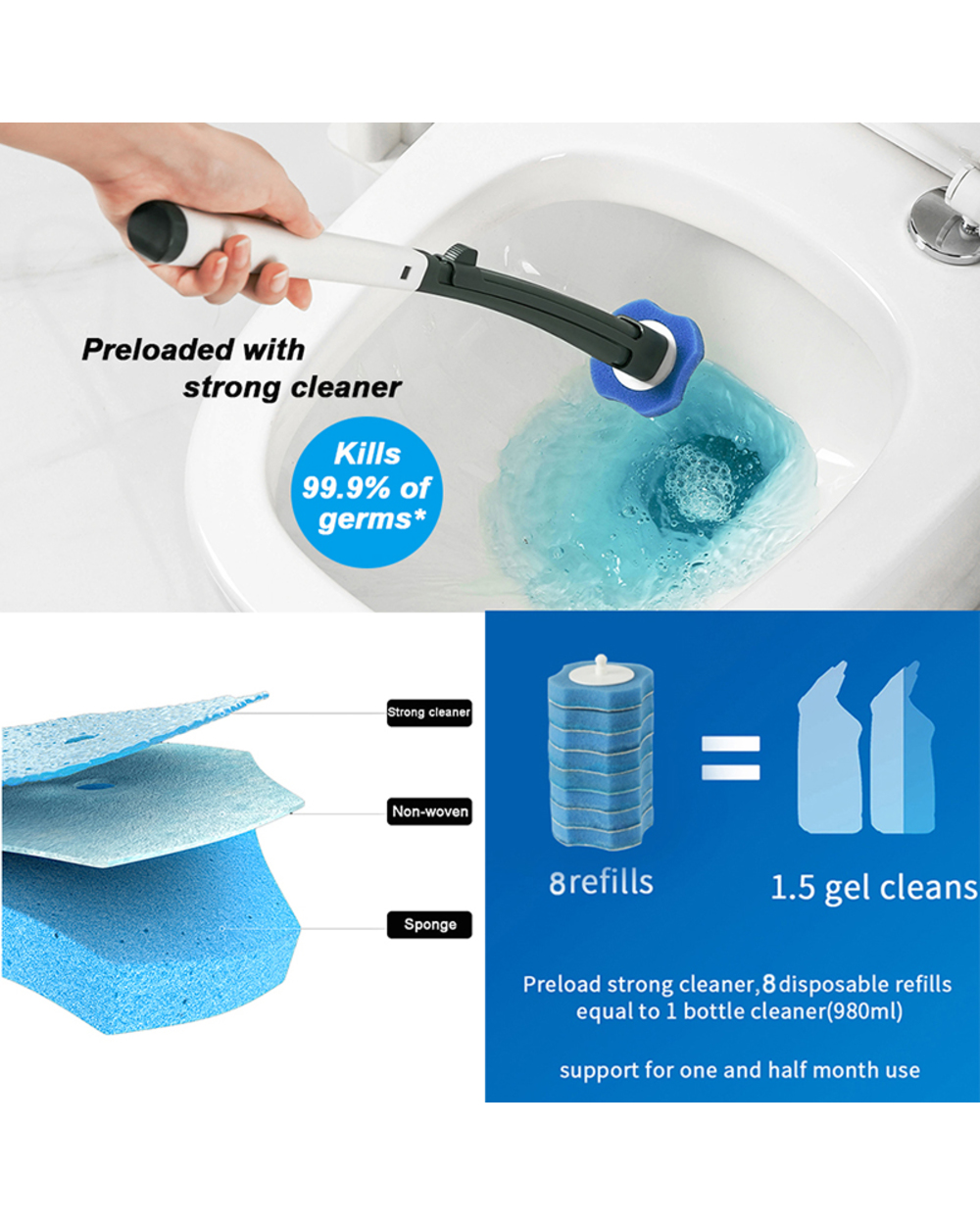 Disposable Toilet Wand Set