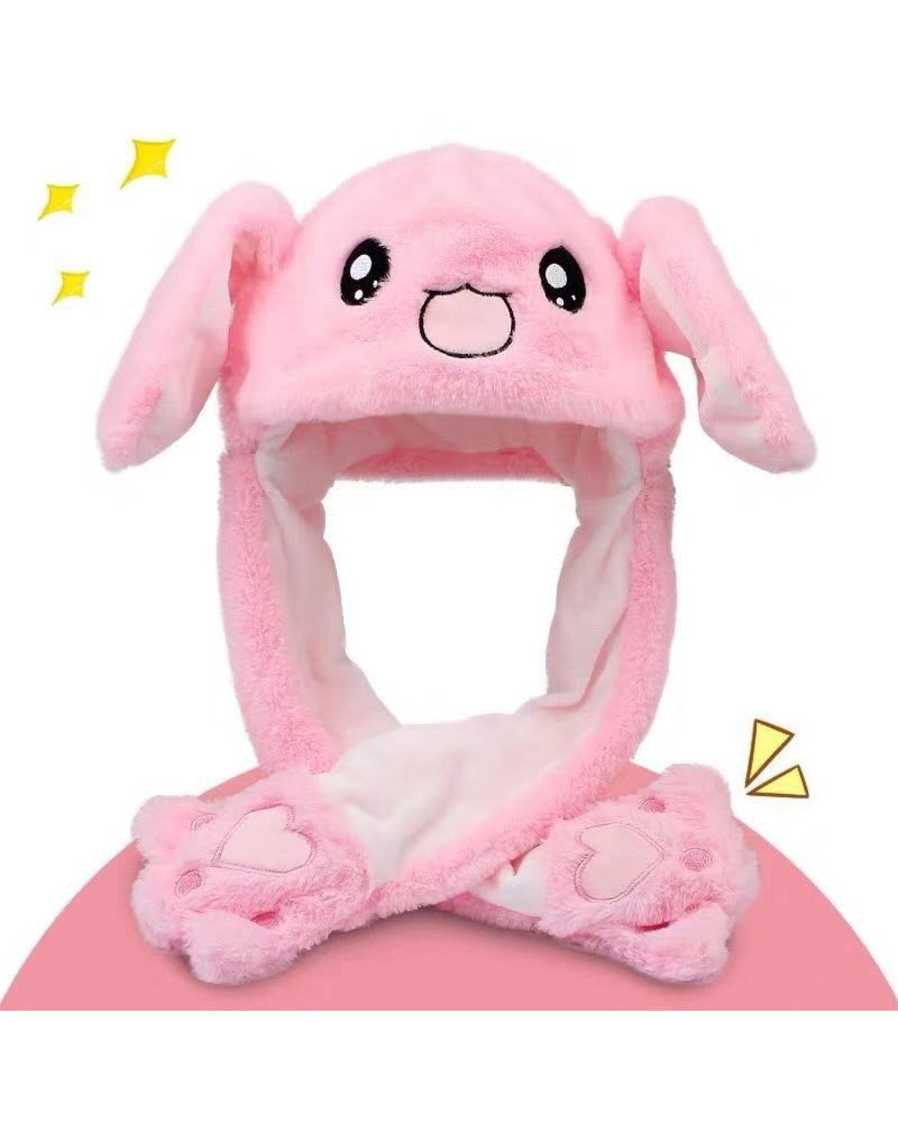 Cartoon Rabbit Hats For Women Child Girls Beanie Winter Plush Bunny Movable Ears Hip Hop Toy Caps front-1