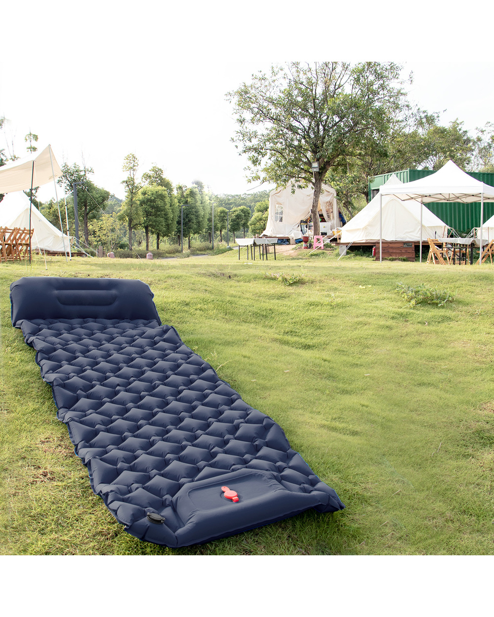 2022New Camping Sleeping Pad Camping Iatable Mattress With Pillows Travel Mat Folding Bed Ultralight Air Cushion Campin front-5