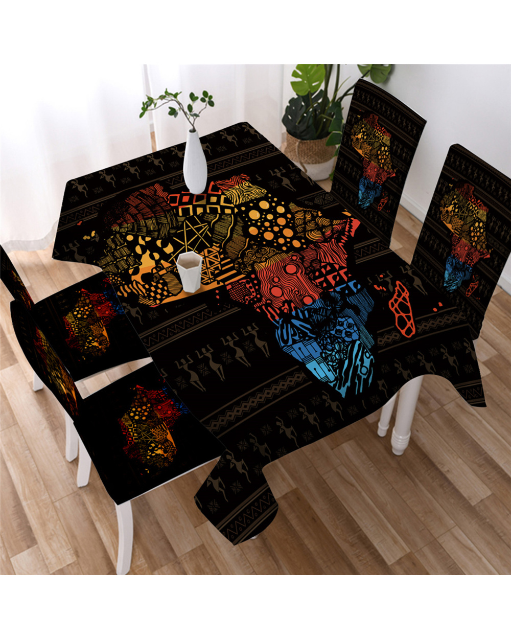 African Ancient Egyptian Printing Rectangular Tablecloths For Table Home Decoration Waterproof Anti-Stain Table Cover front-2