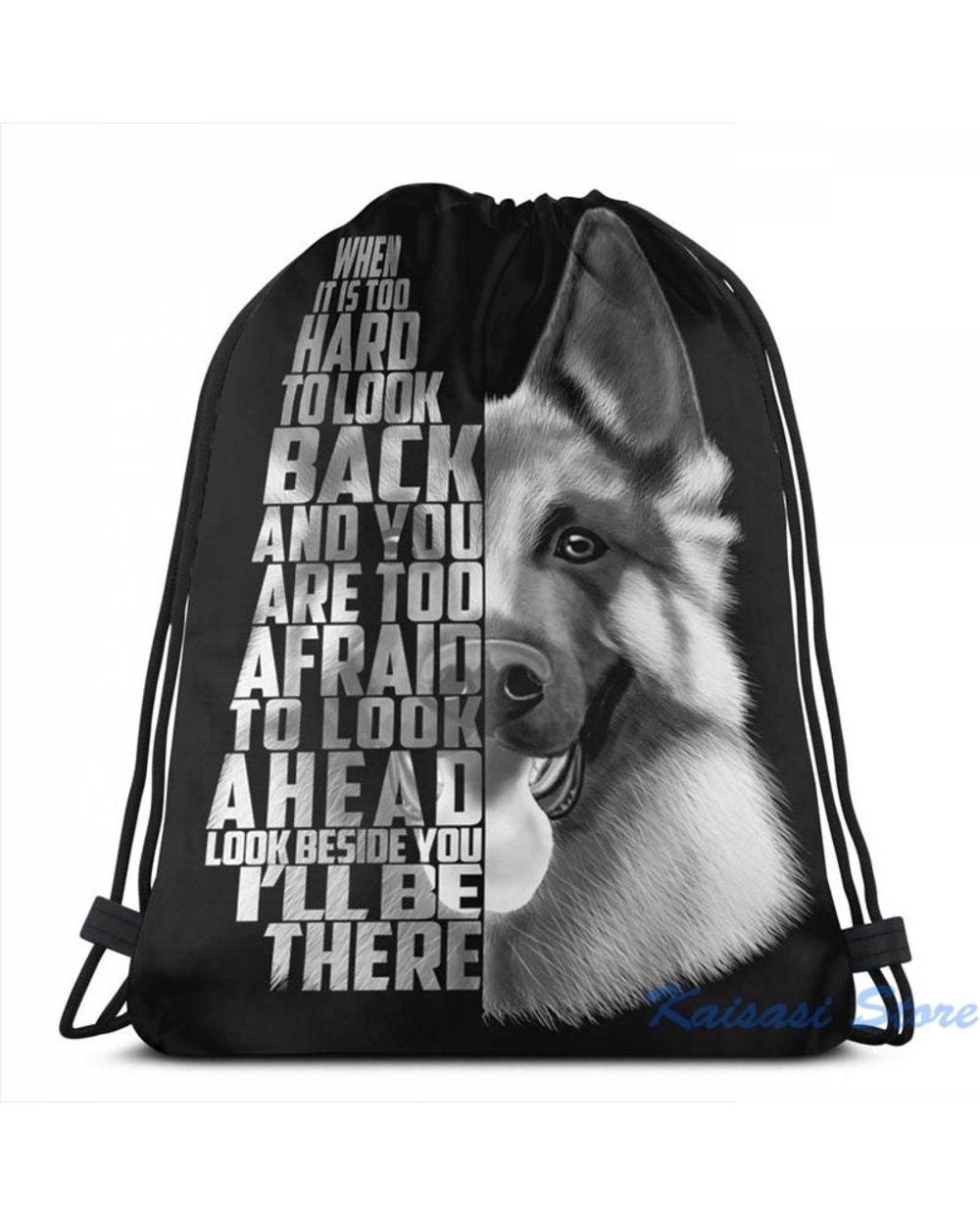 German Shepherd Quote,German Shepherd Black and white USB Charge Backpack School bags Travel laptop bag front-4
