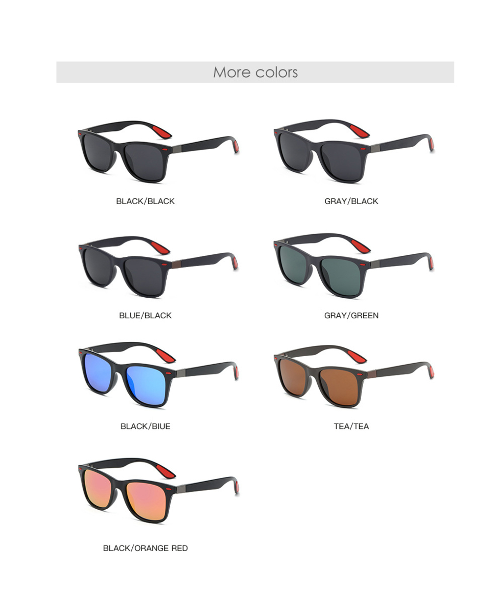 Toyearn Classic Square Polarized Sunglasses Men Women Brand Designer Vintage Driving Goggle Rivet Mirror Male Sun Glass front-5