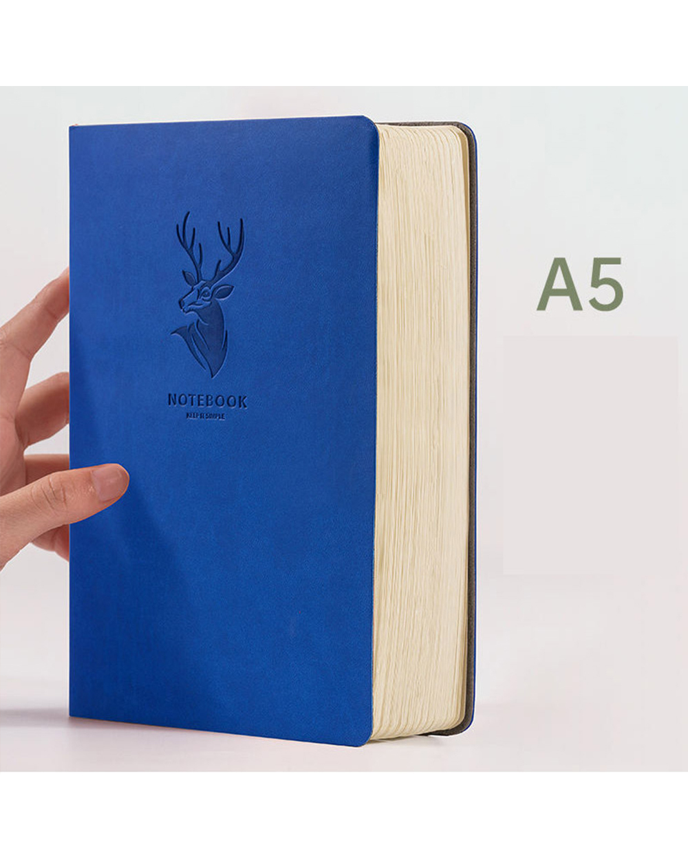 Super Thick! 416 Pages Leather Deer Notebook A5 Daily Notebook Business Office Daily Work Notepad For 1-2 Years Writing front-4