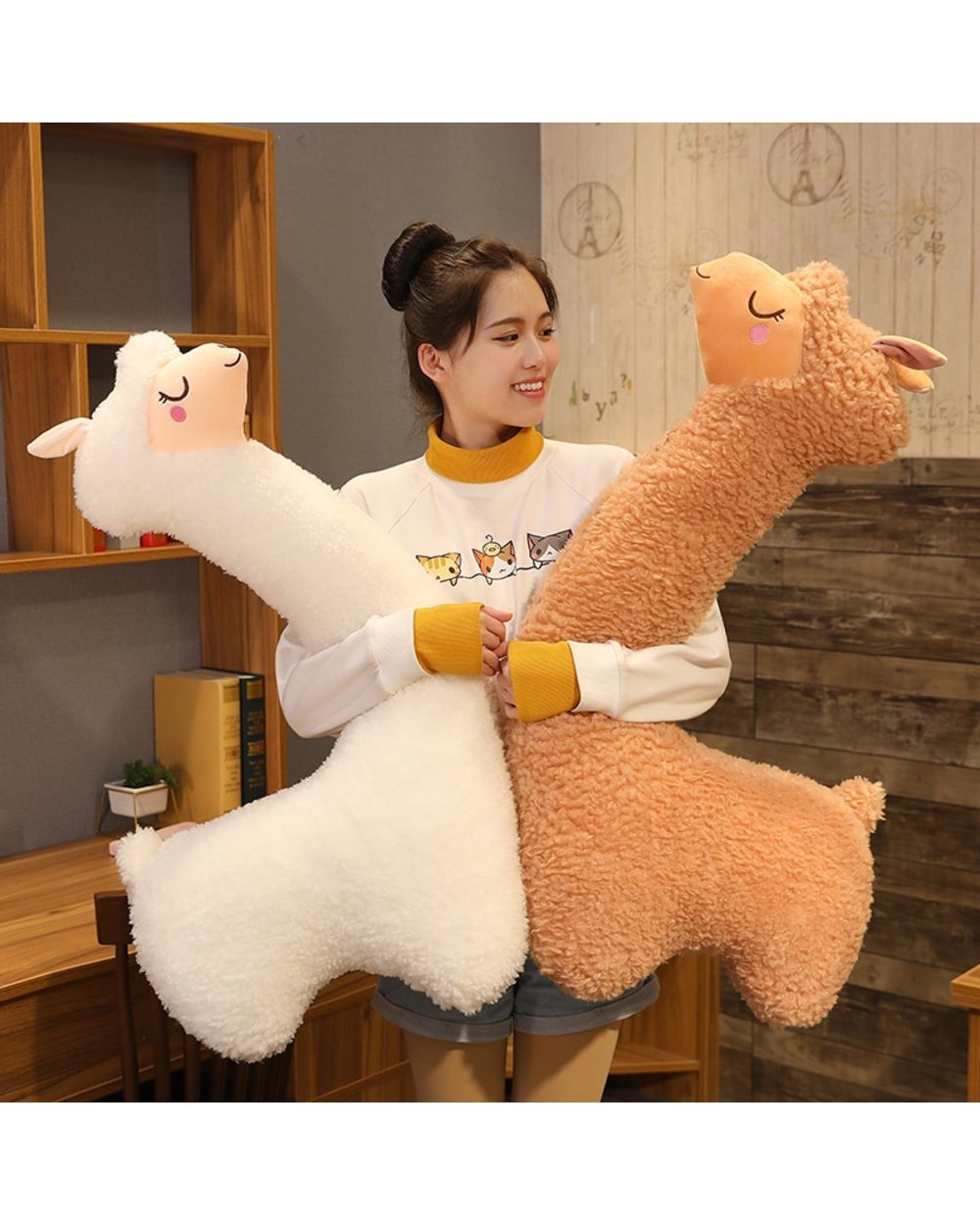 Lovely Alpaca Plush Toy Japanese Alpaca Soft Cute Sheep Llama Animal Dolls Sleep Pillow Home Bed Decor Gift front-2