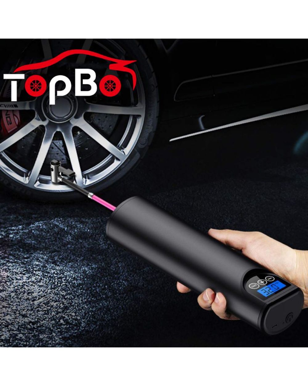 12V 150Psi Auto Car Rechargeable Tire Iator Air Pump Portable Comprr Digital Car Tyre Pump For Car Bicycle Tires Balls front-0