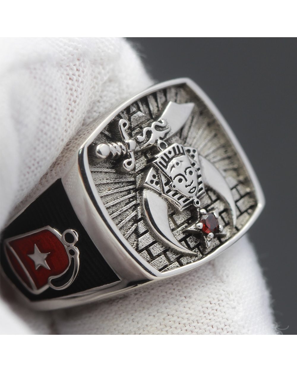 Shriners Sterling Silver Masonic Ring front-5