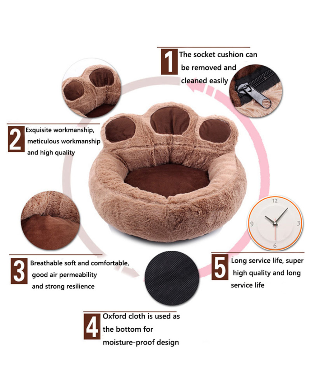 Best Friend Of Your Pet - Bear Paw Warm Bed front-1