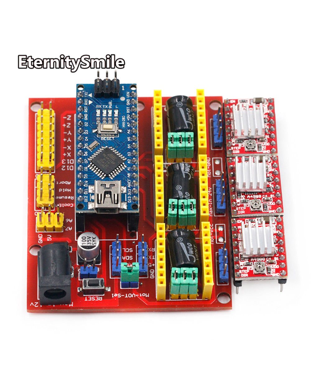 Cnc Shield V4 Engraving Machine 3D Printer+3Pcs A4988 Driver Expansion Board For Arduino Nano V3. 0 With Usb Cable Nano front-3