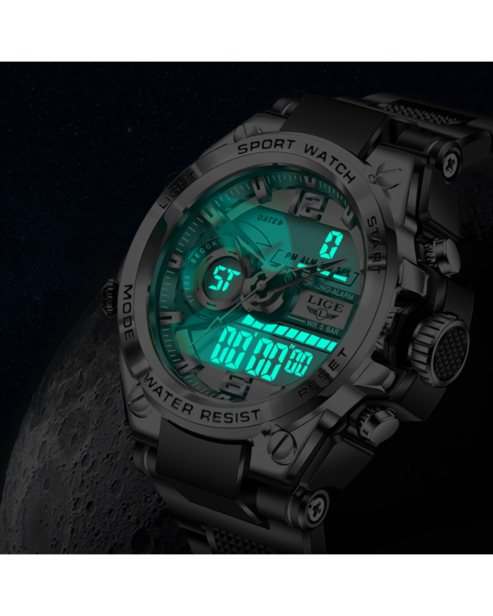 Digital Men Military Watch 50m Waterproof front-3