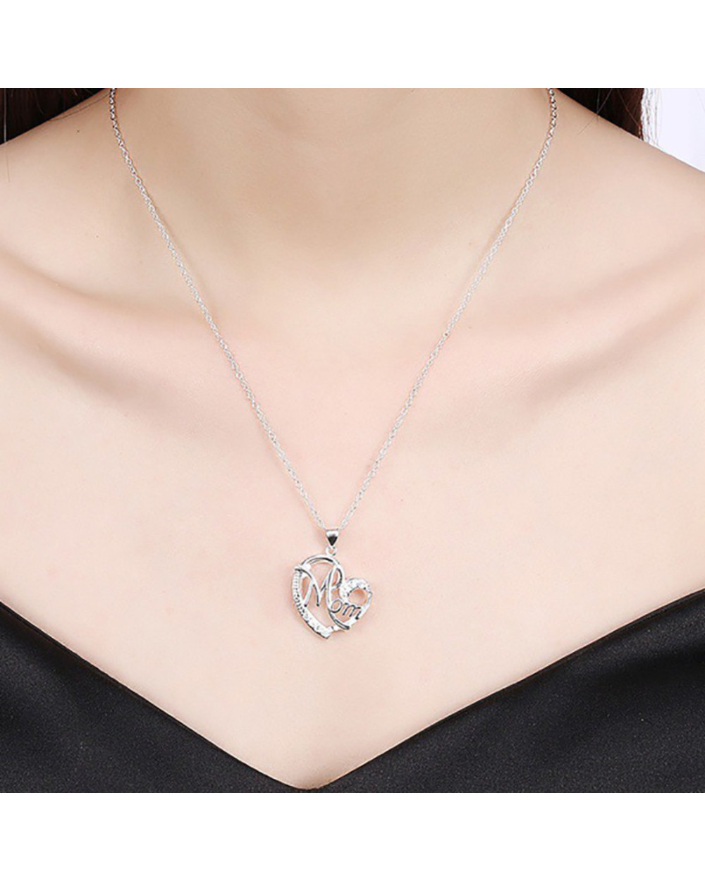 Mother's Day Necklace Fashion Mom Letter Love Necklace Charms Pendant Necklace The Best Gift For Mother front-2