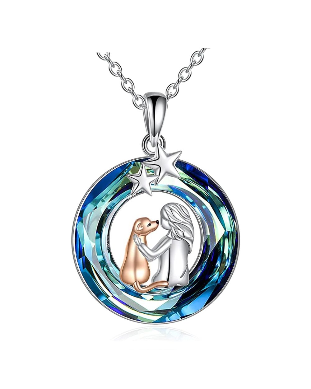 Dachshund Dog Necklace for women Dog and Girl Pendant Gifts for Dog Lover Dog Memorial Jewelry front-4