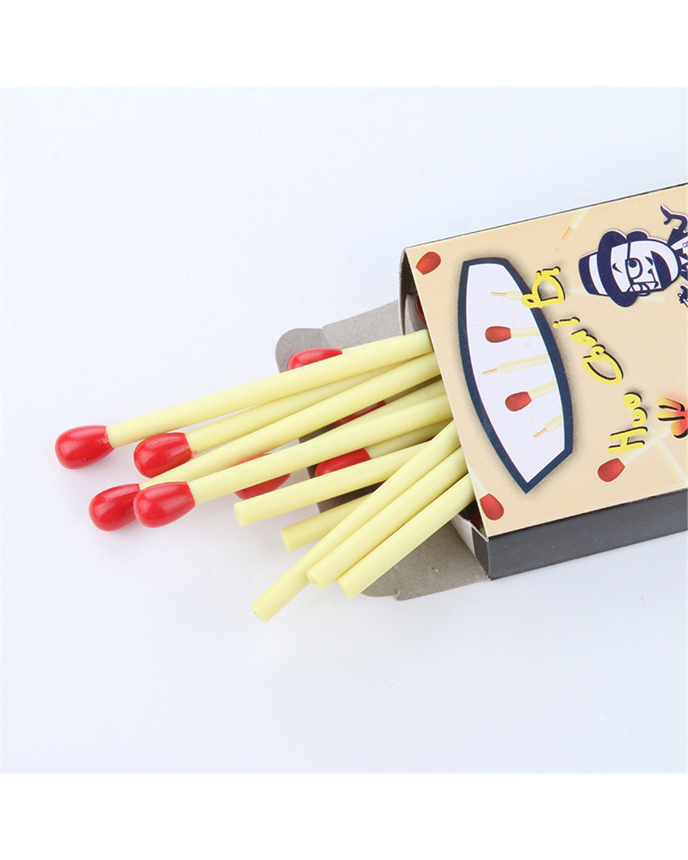 20Pcs/Box Novelty Mini Match Shape Ballpoint Pen Kawaii Roller Ball Pen Signature Pens Office School Stationery Writing front-2