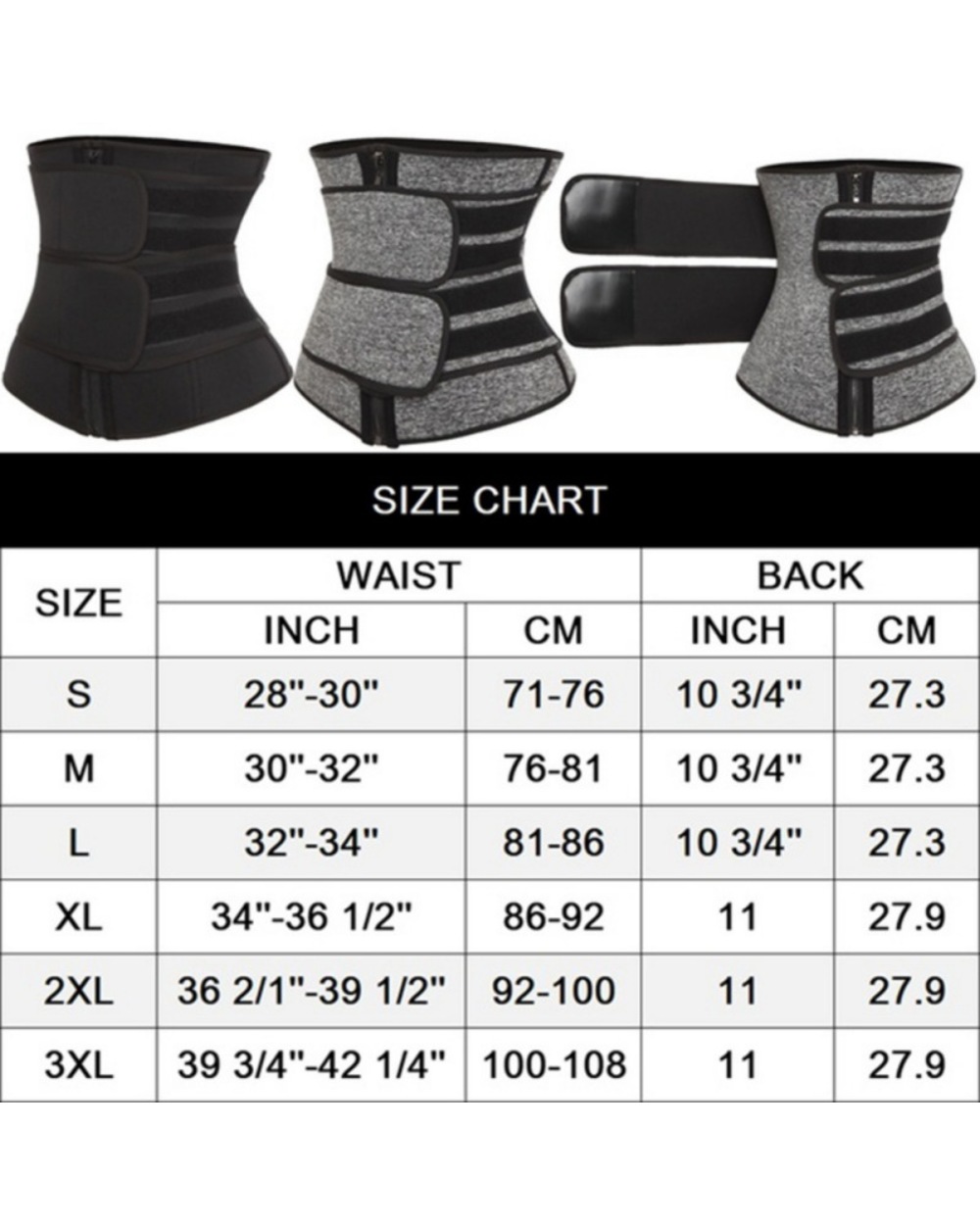 Beauty Abdominal Belt High Compression Zipper Waist Steel Cincher Corset Body Sweat Waist Shaper Plus Size front-5