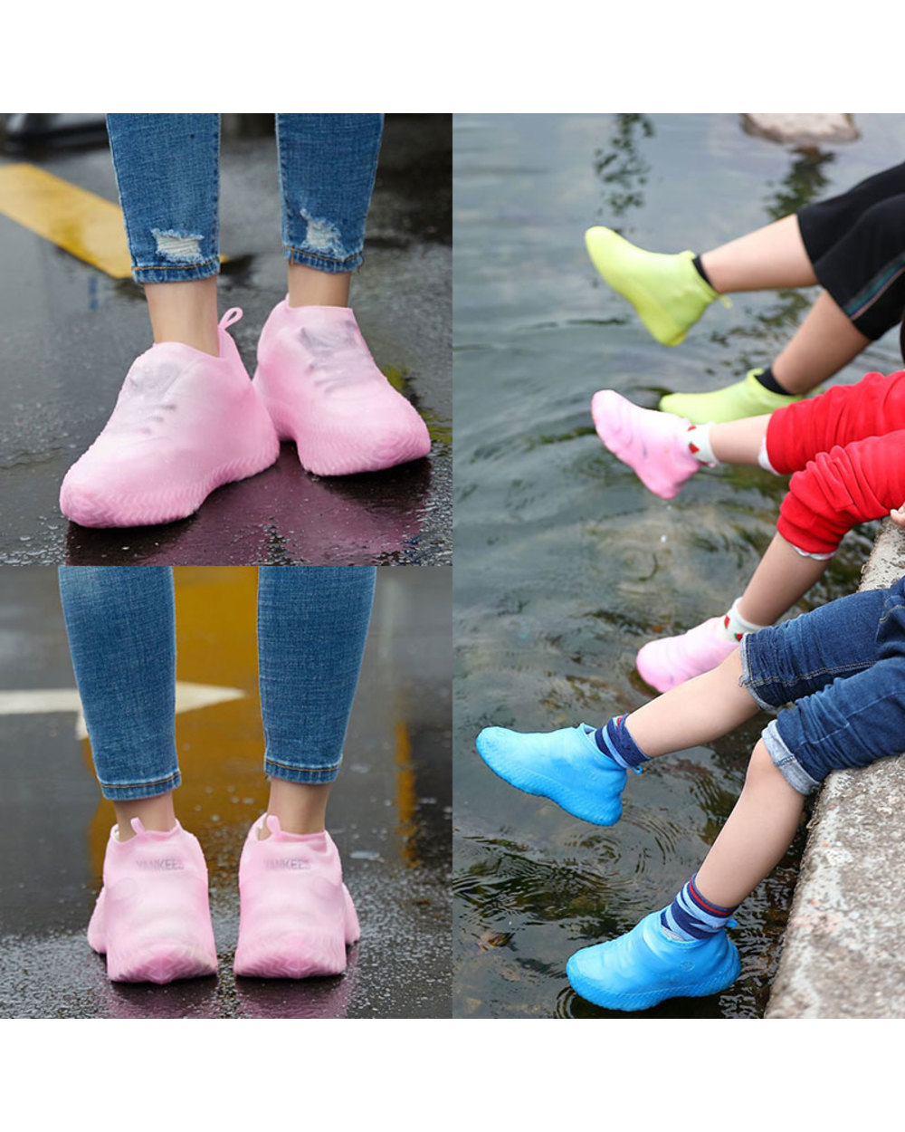Boots Non-slip Waterproof Shoe Cover Silicone Material Unisex Shoes Protectors Rain Boots for Indoor Outdoor front-3
