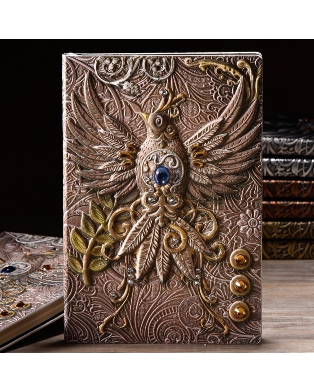 Fashion Vintage Embossed Leather Printing Travel Diary Notebook Travel Journal A5-Note Book 1Pcs front-0