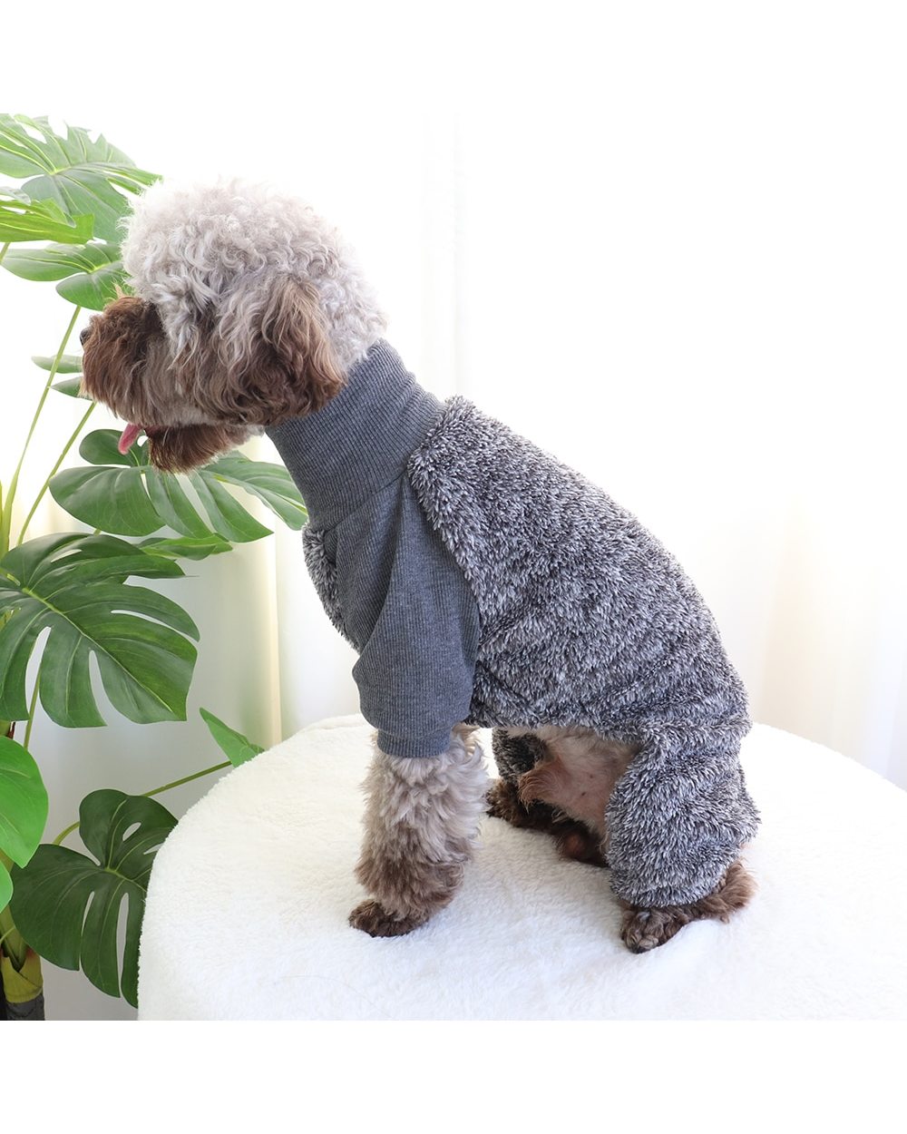 Warm Winter Dog Clothes Soft Pet Jumpsuit Coat Puppy Cat Turtleneck Sweater For Chihuahua Small Large Dogs Clothing S-XL front-4