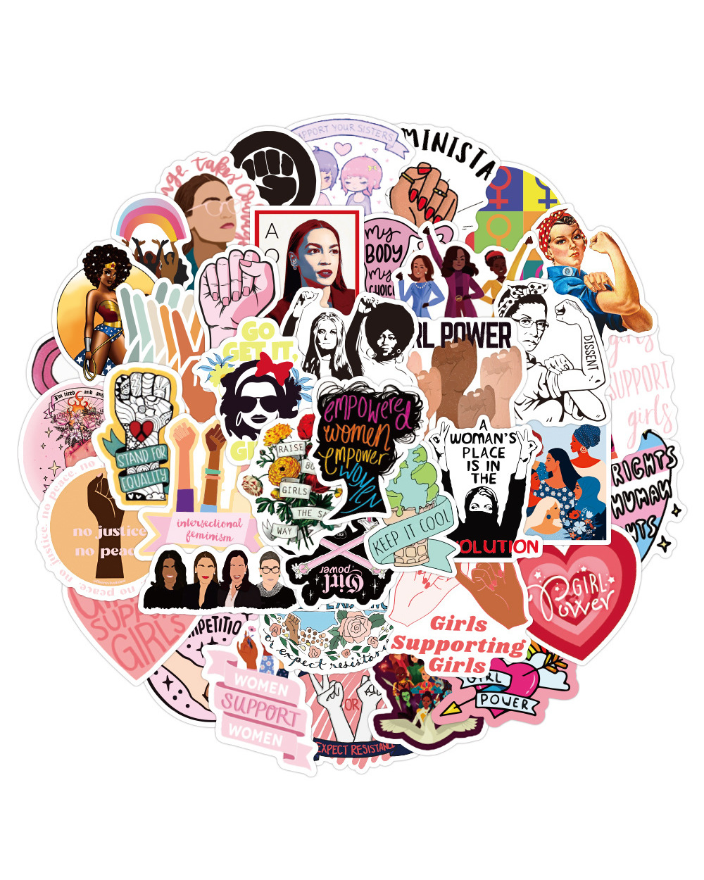 10/30/50PCS Cool Feminist Supporting Women Cartoon Graffiti Stickers Fridge Guitar Laptop Motorcycle Travel Waterproof front-2