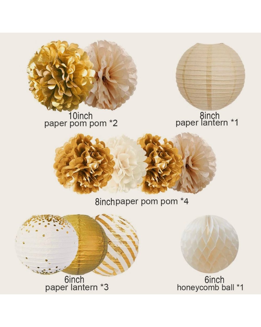 Rose Gold 1 PCS Elegant Party Supplies Pom Poms front-3