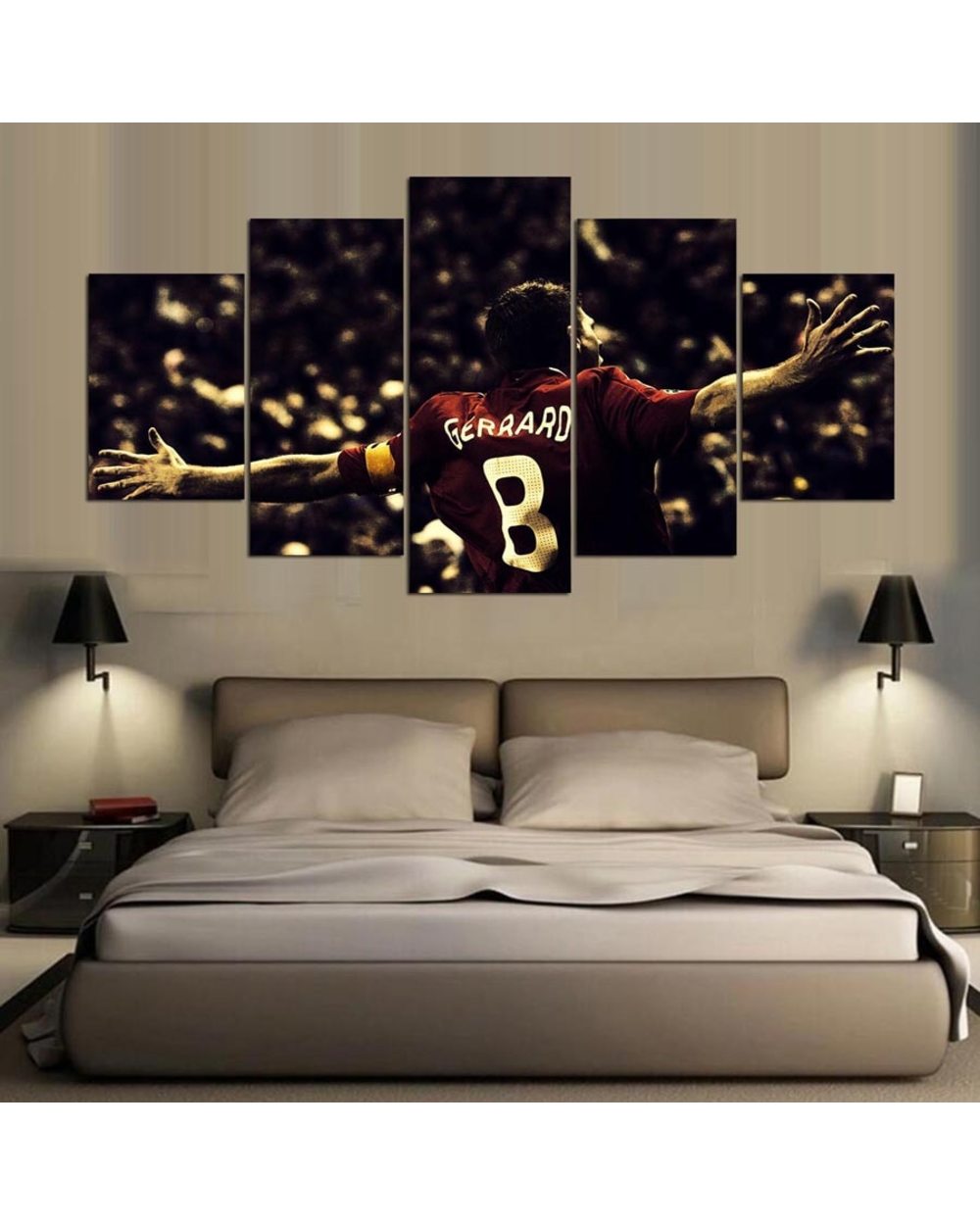 Liverpool Football Player Picture Print Sports 5 Panel Canvas Art Wall Decor front-0