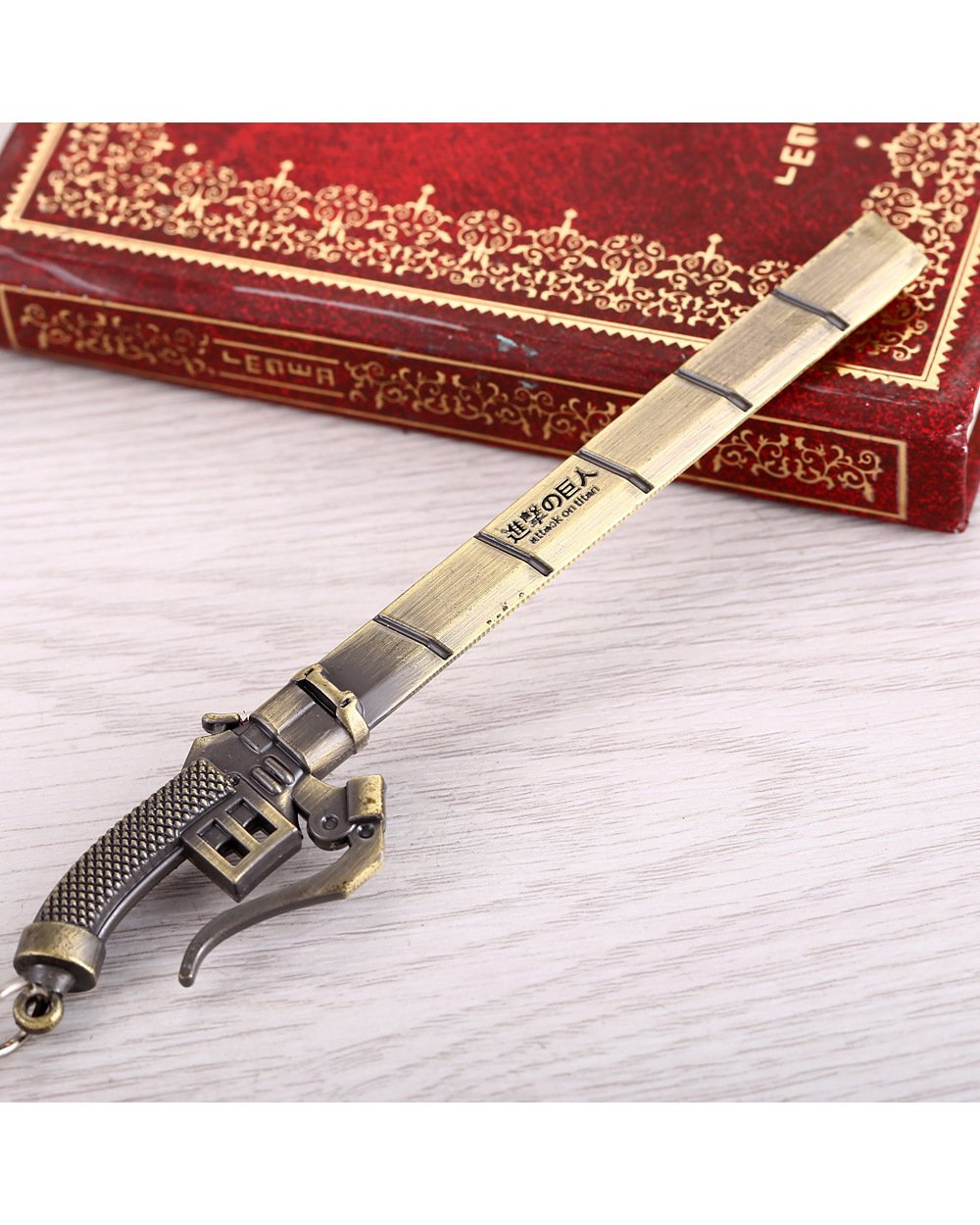 Anime Attack On Titan Keychain Men Sword Weapon Key Rings Metal Key Holder Trinkets Fans Gift Porte Clef Jewelry front-4