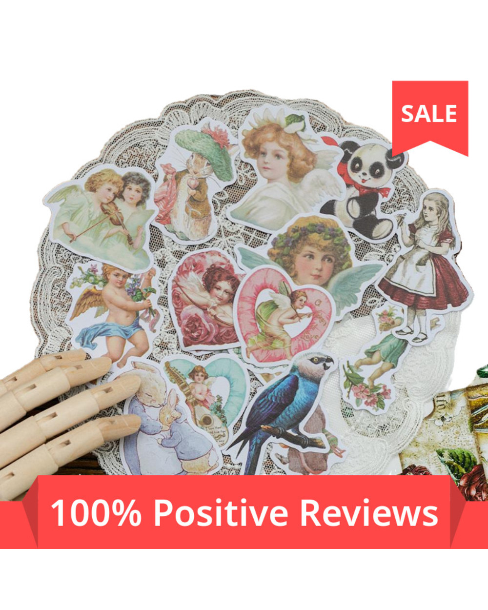 40 Pcs/1Lot Kawaii Stationery Stickers Vintage Alice Dream Diary Planner Junk Journal Decorative Scrapbooking Diy Craft front-1