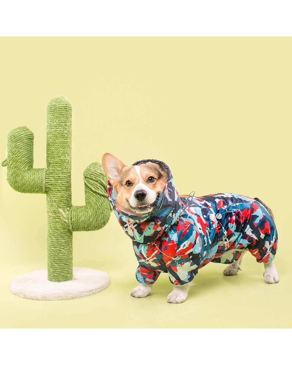Welsh Corgi Dog Raincoat Jumpsuit Pet Clothing Waterproof Dog Clothes Golden Retriever Rain Jacket front-5