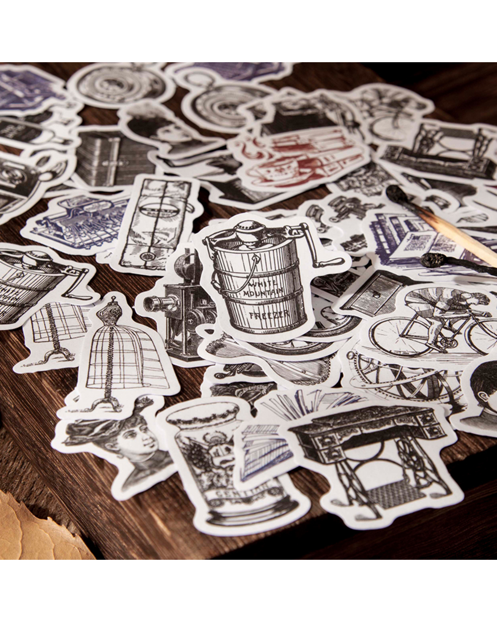 Dimi 100Pcs/Pack Small Lattice Retro Items Material Paper Vintage Scrapbooking Sticker Bag Diary Album Junk Journal Pla front-2